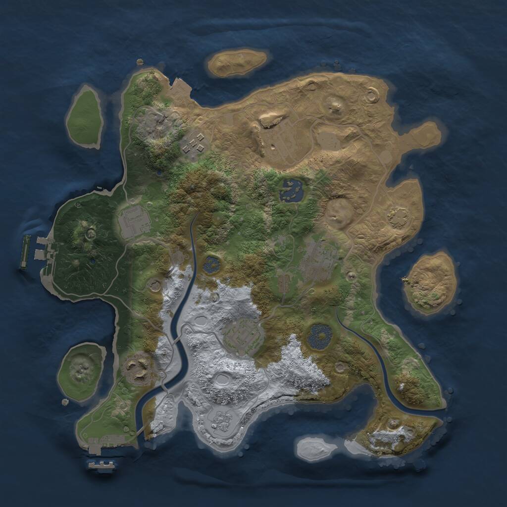 Rust Map: Procedural Map, Size: 3000, Seed: 430508, 12 Monuments