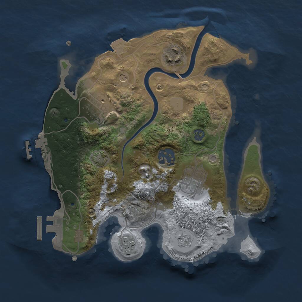 Rust Map: Procedural Map, Size: 2500, Seed: 58667, 11 Monuments