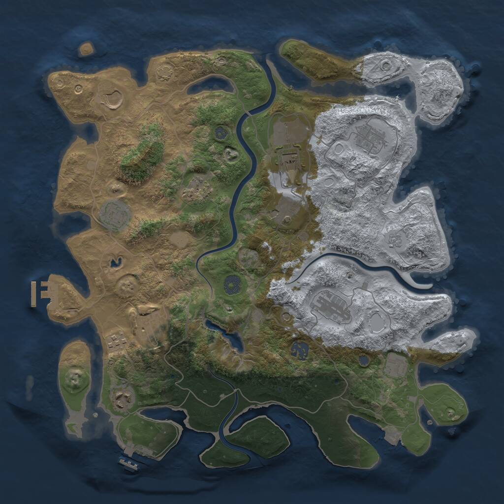 Rust Map: Procedural Map, Size: 4000, Seed: 30904282, 19 Monuments