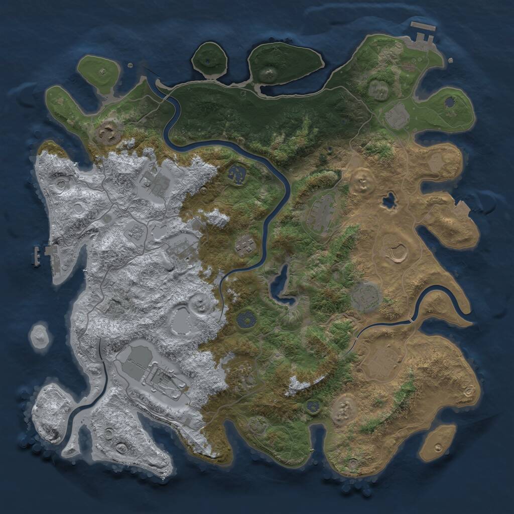 Rust Map: Procedural Map, Size: 4123, Seed: 1395492731, 17 Monuments