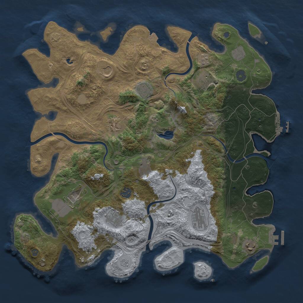Rust Map: Procedural Map, Size: 4250, Seed: 1108130264, 19 Monuments