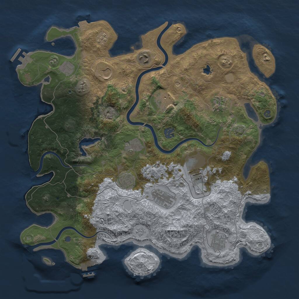 Rust Map: Procedural Map, Size: 4000, Seed: 807468120, 19 Monuments