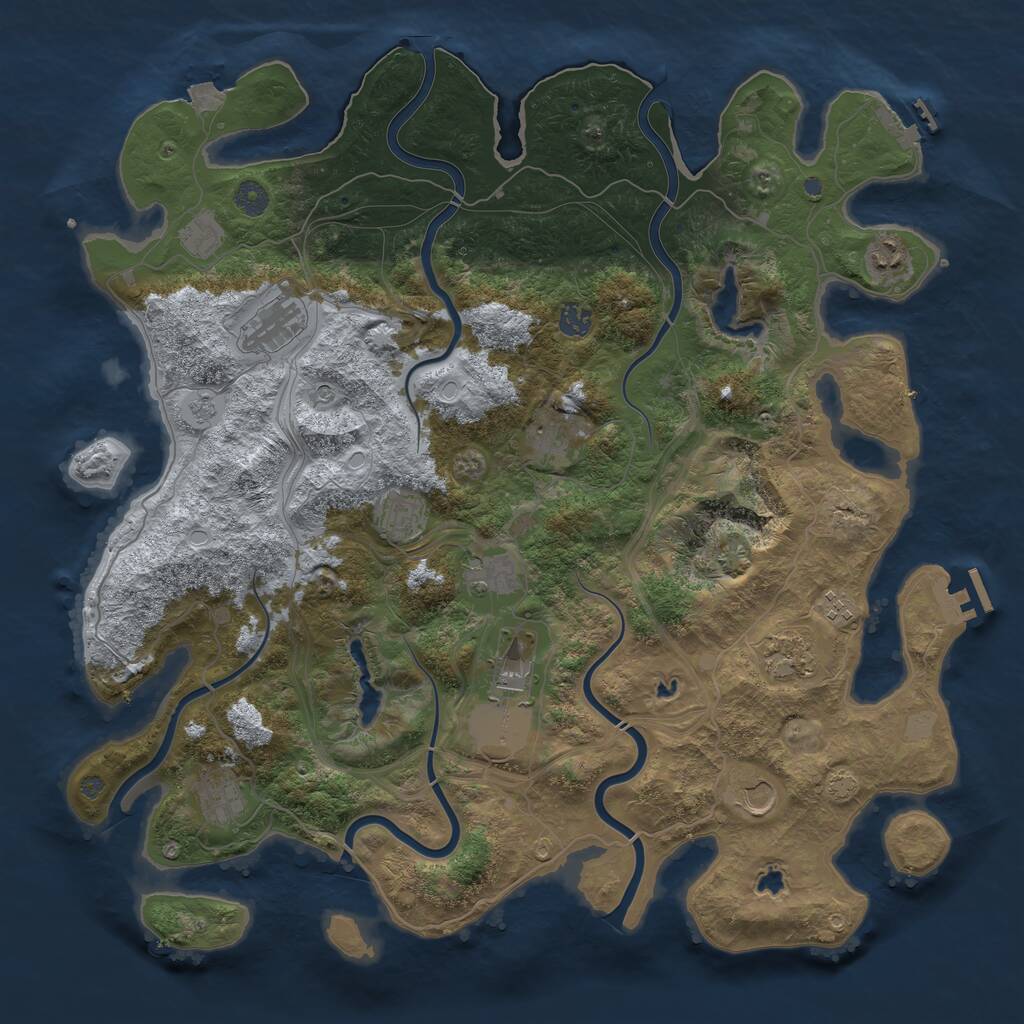 Rust Map: Procedural Map, Size: 4500, Seed: 1553665498, 19 Monuments