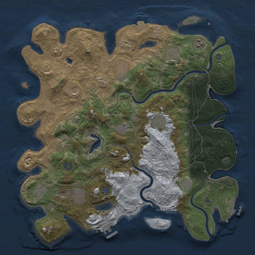 Rust Map: Procedural Map, Size: 4250, Seed: 1636364137, 17 Monuments