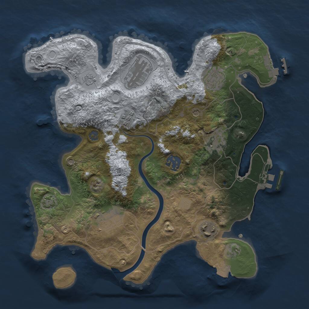 Rust Map: Procedural Map, Size: 3000, Seed: 20261001, 15 Monuments