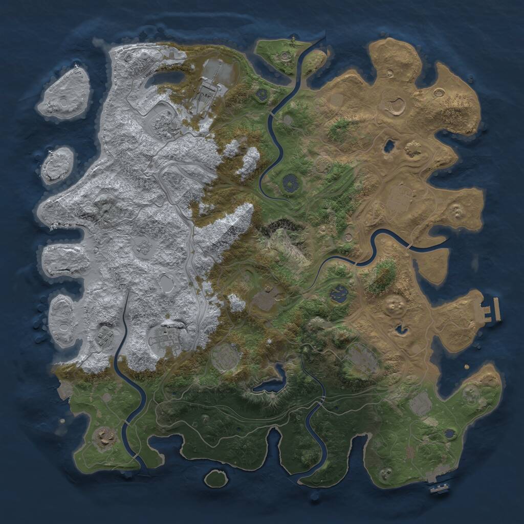 Rust Map: Procedural Map, Size: 4500, Seed: 69568552, 19 Monuments