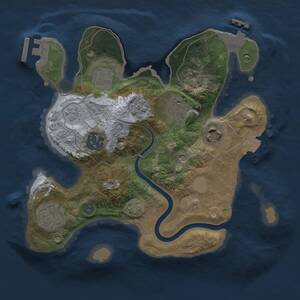 Thumbnail Rust Map: Procedural Map, Size: 2500, Seed: 197063614, 13 Monuments