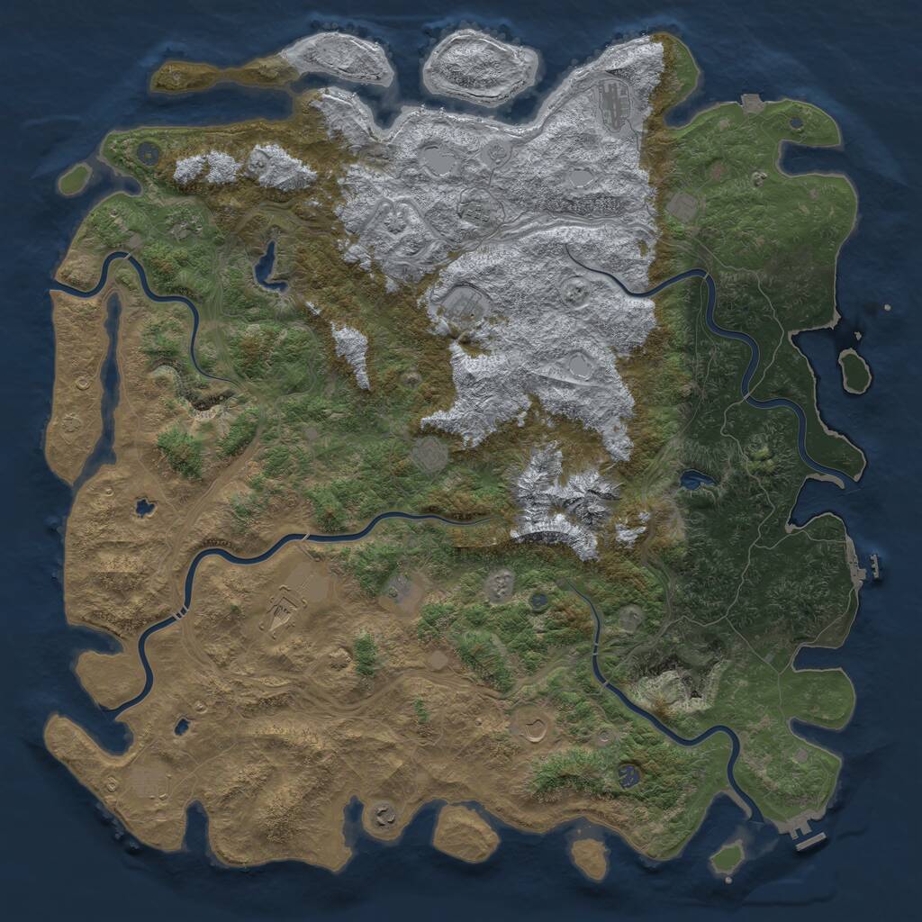 Rust Map: Procedural Map, Size: 6000, Seed: 4756784, 19 Monuments