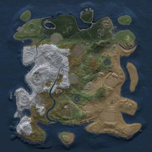 Thumbnail Rust Map: Procedural Map, Size: 3600, Seed: 2116074442, 18 Monuments