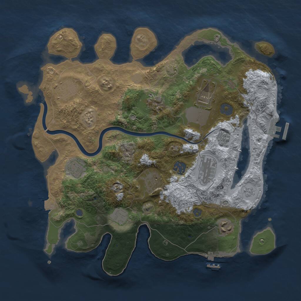 Rust Map: Procedural Map, Size: 3500, Seed: 1648901098, 17 Monuments