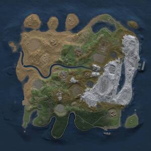 Thumbnail Rust Map: Procedural Map, Size: 3500, Seed: 1648901098, 17 Monuments