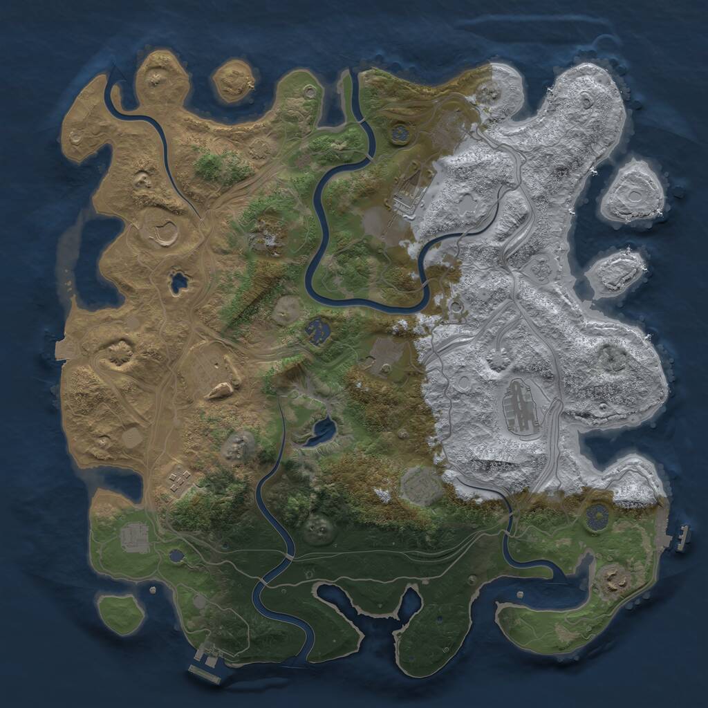 Rust Map: Procedural Map, Size: 4250, Seed: 1468623782, 19 Monuments