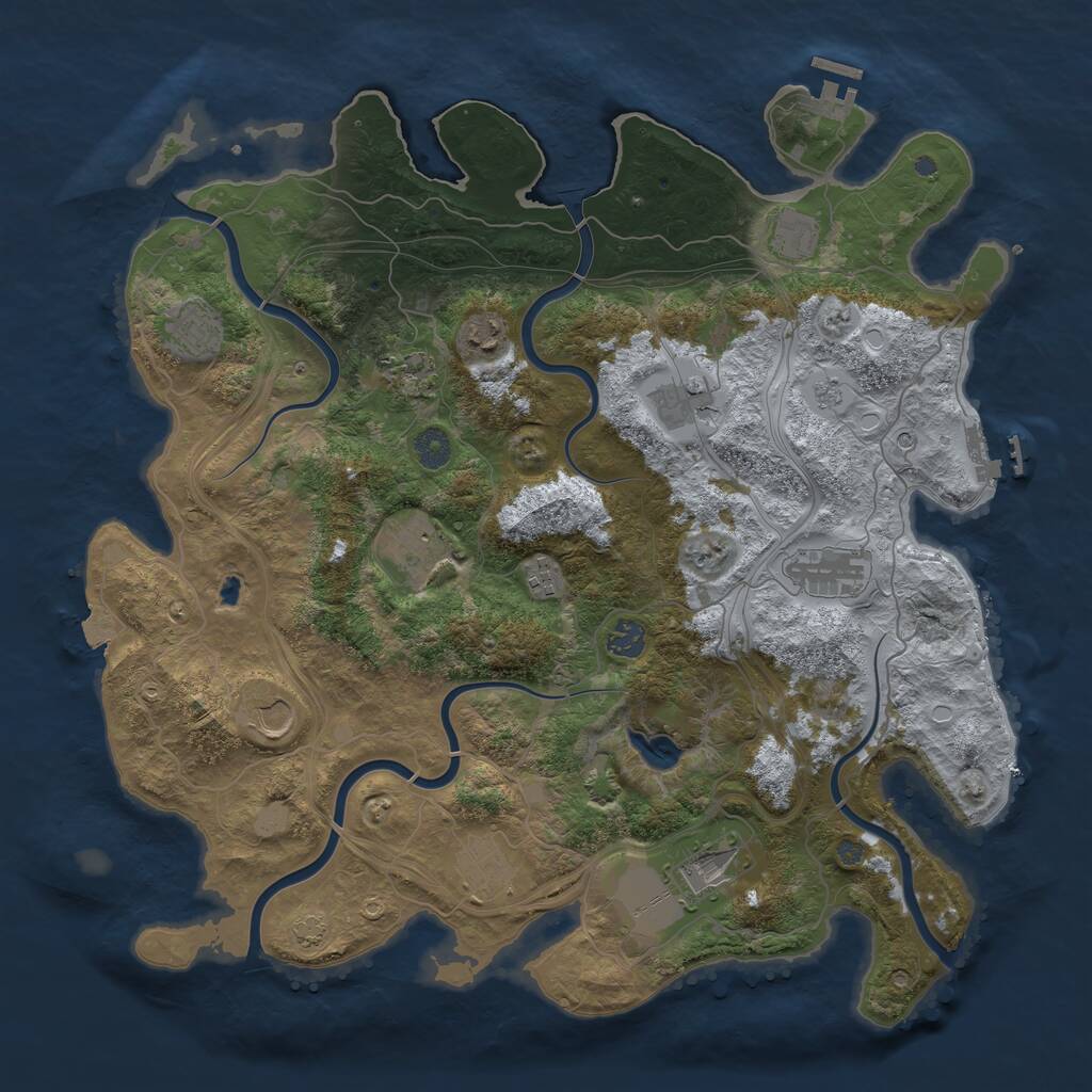 Rust Map: Procedural Map, Size: 4250, Seed: 2007934492, 19 Monuments