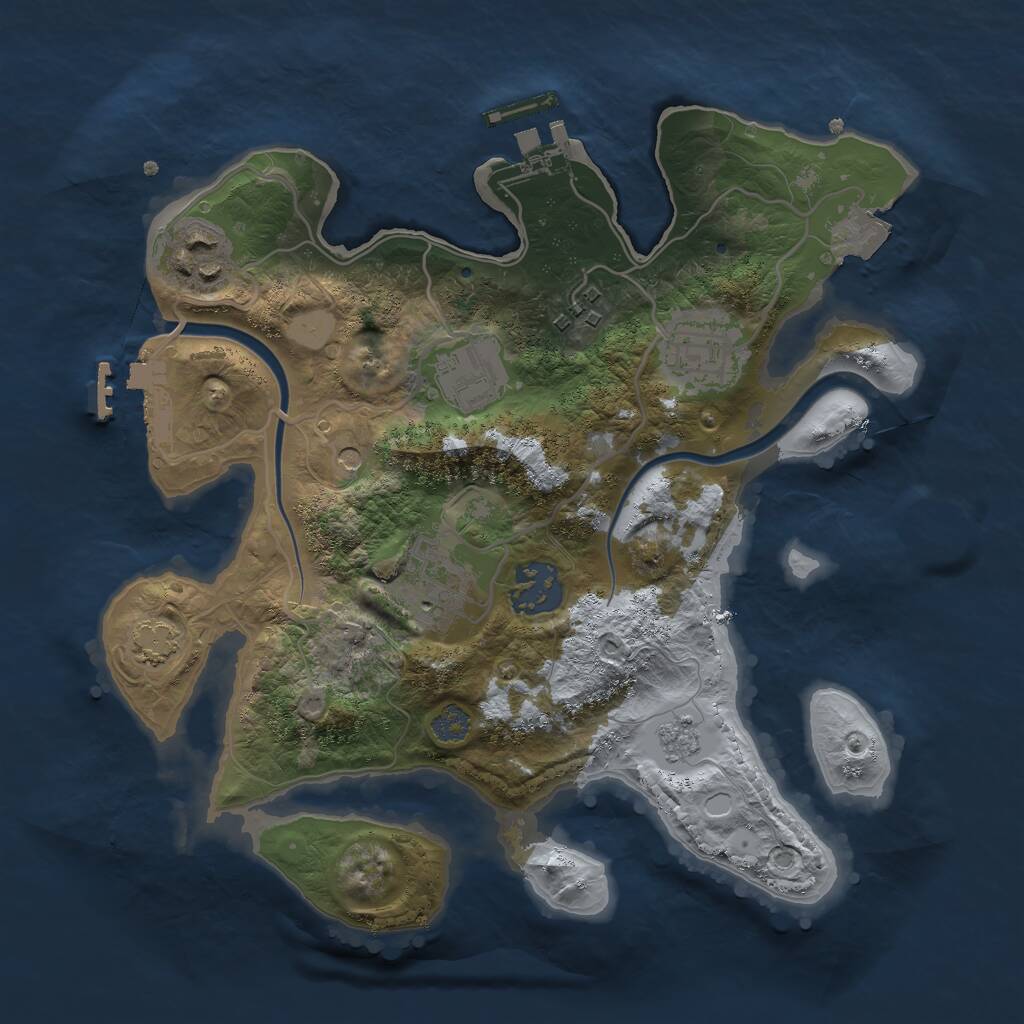 Rust Map: Procedural Map, Size: 2750, Seed: 763020400, 13 Monuments