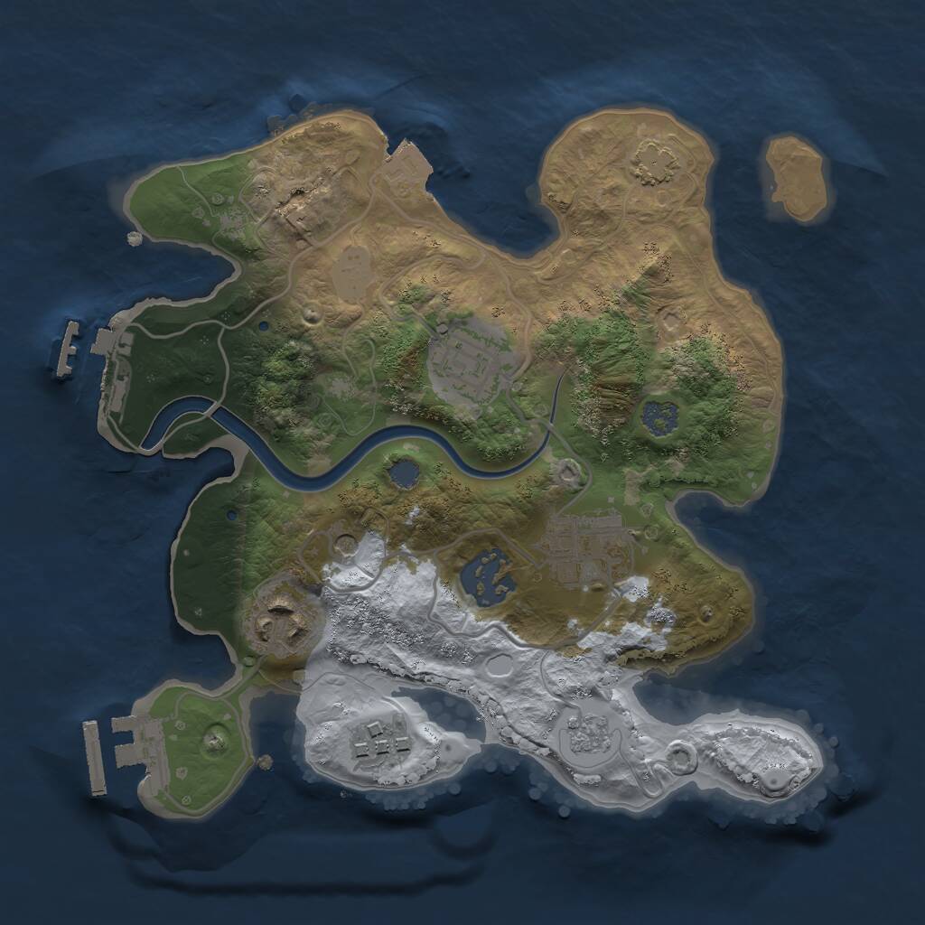 Rust Map: Procedural Map, Size: 2500, Seed: 23821, 13 Monuments