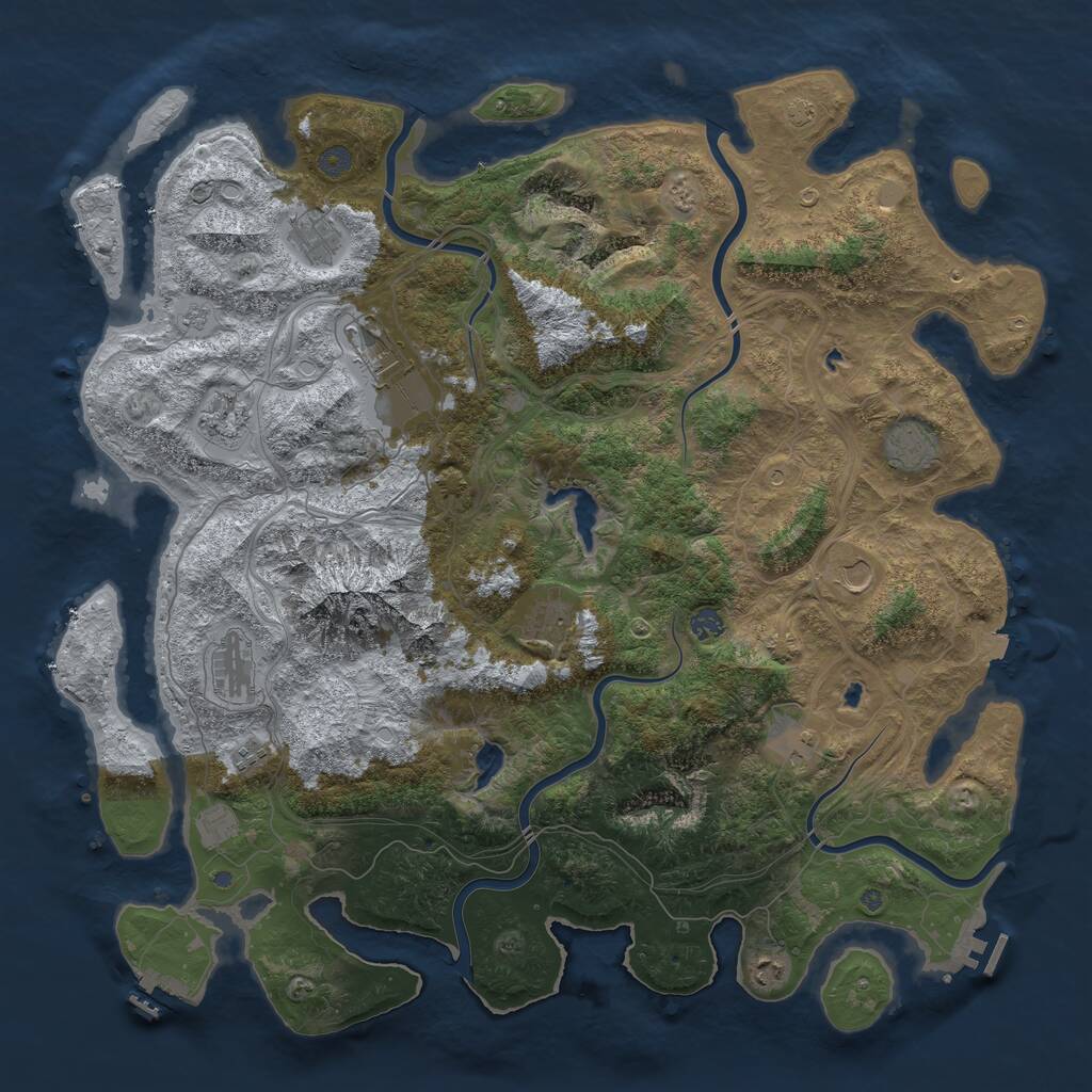 Rust Map: Procedural Map, Size: 5000, Seed: 1765172958, 19 Monuments