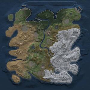 Thumbnail Rust Map: Procedural Map, Size: 3500, Seed: 1817505873, 19 Monuments