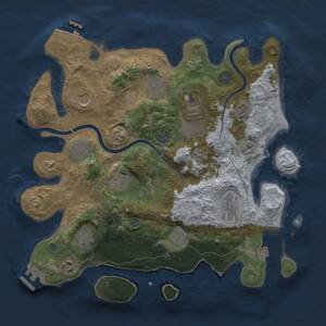 Thumbnail Rust Map: Procedural Map, Size: 3600, Seed: 1685571565, 18 Monuments