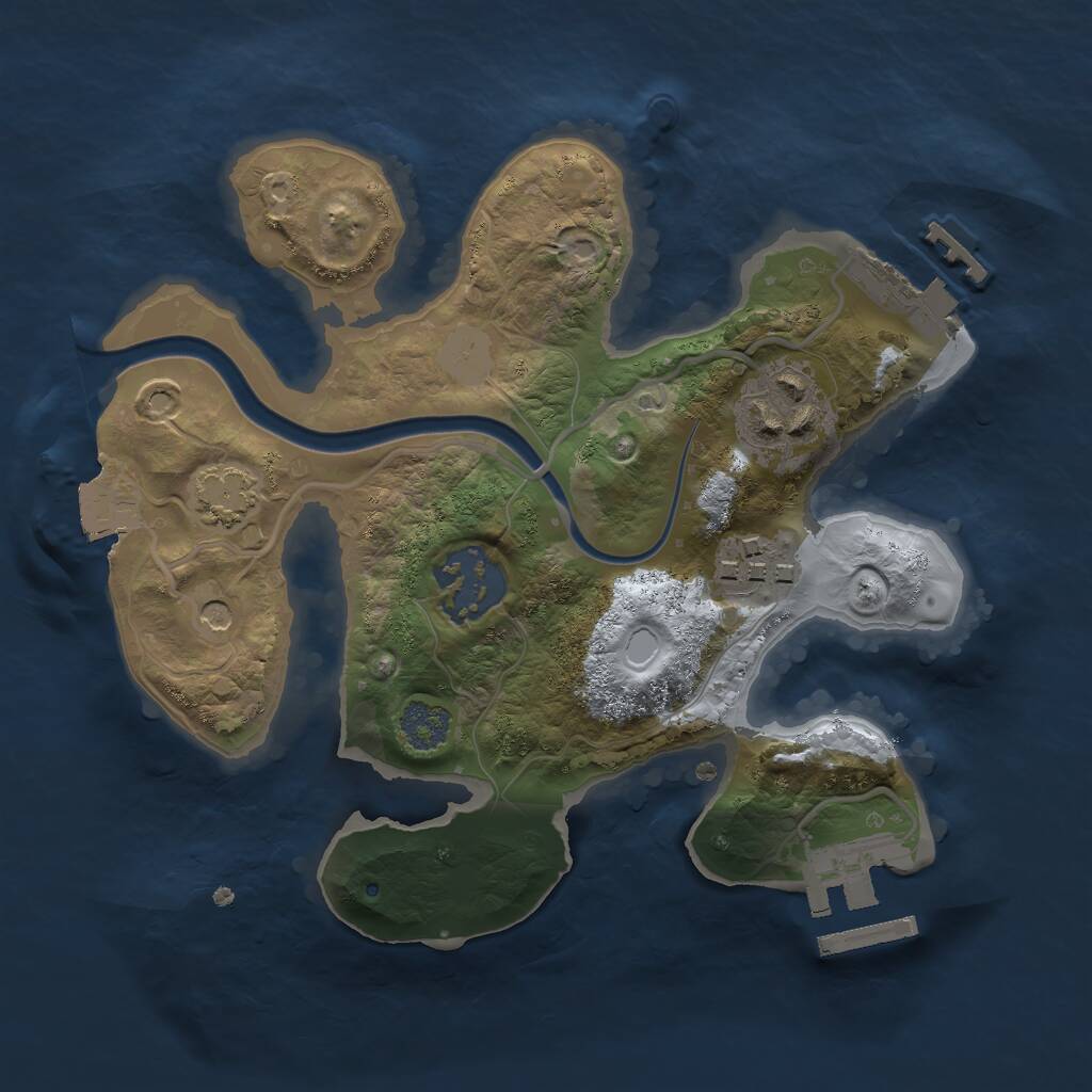 Rust Map: Procedural Map, Size: 2200, Seed: 1705442194, 8 Monuments