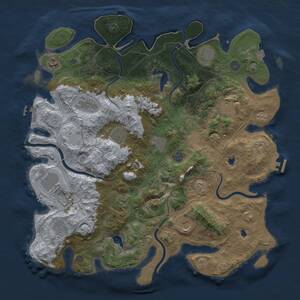 Thumbnail Rust Map: Procedural Map, Size: 4500, Seed: 45217824, 19 Monuments