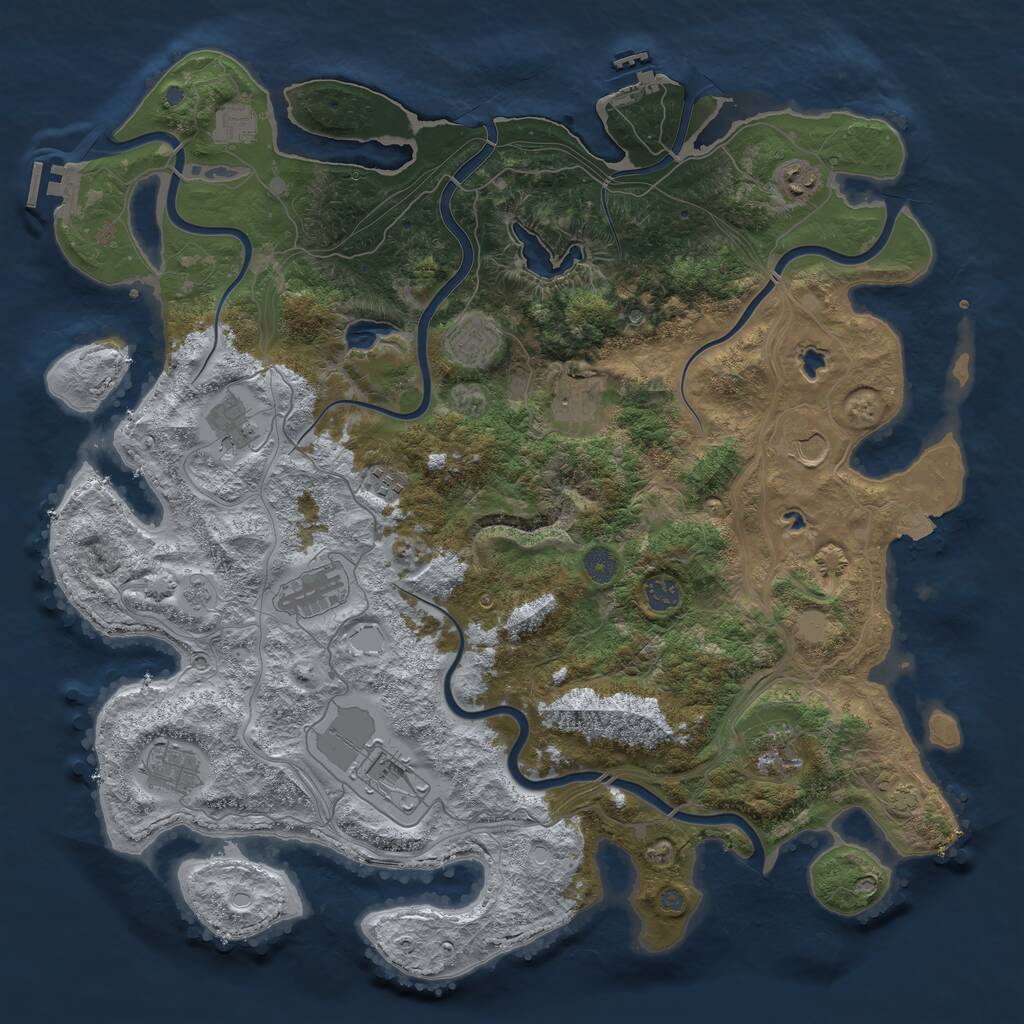Rust Map: Procedural Map, Size: 4500, Seed: 309724331, 17 Monuments