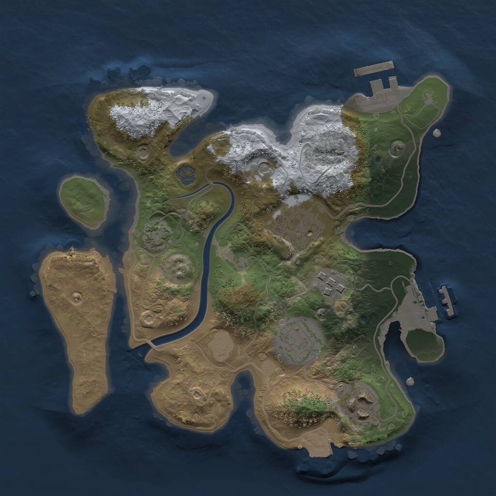 Rust Map: Procedural Map, Size: 2500, Seed: 472499655, 9 Monuments