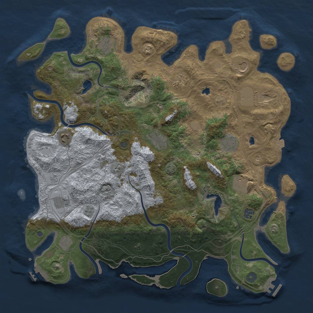 Rust Map: Procedural Map, Size: 4500, Seed: 1482284040, 17 Monuments