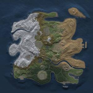 Thumbnail Rust Map: Procedural Map, Size: 3000, Seed: 497488368, 16 Monuments
