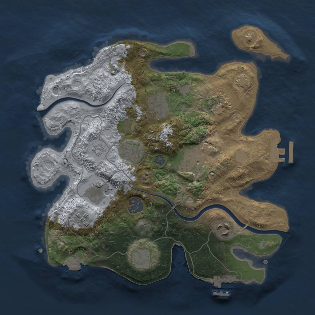 Rust Map: Procedural Map, Size: 3000, Seed: 497488368, 16 Monuments