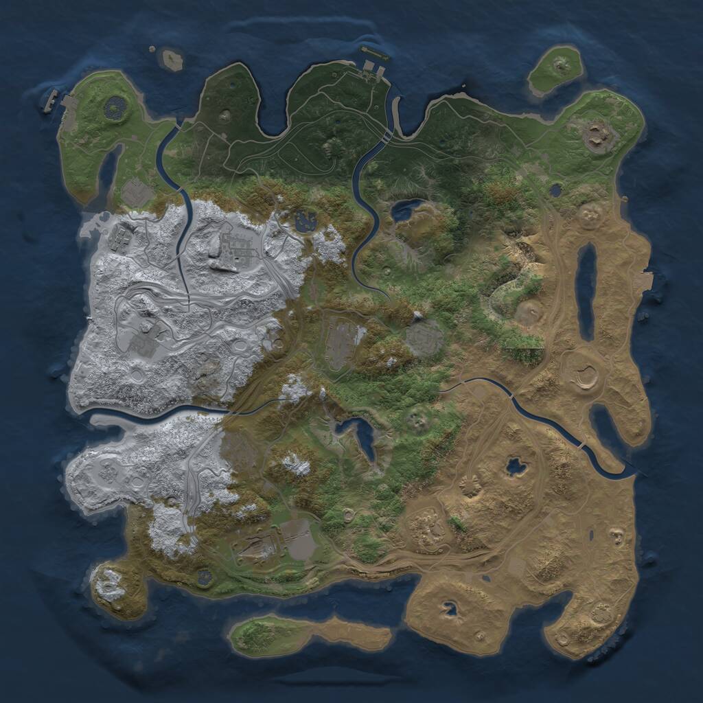 Rust Map: Procedural Map, Size: 4500, Seed: 898263164, 19 Monuments