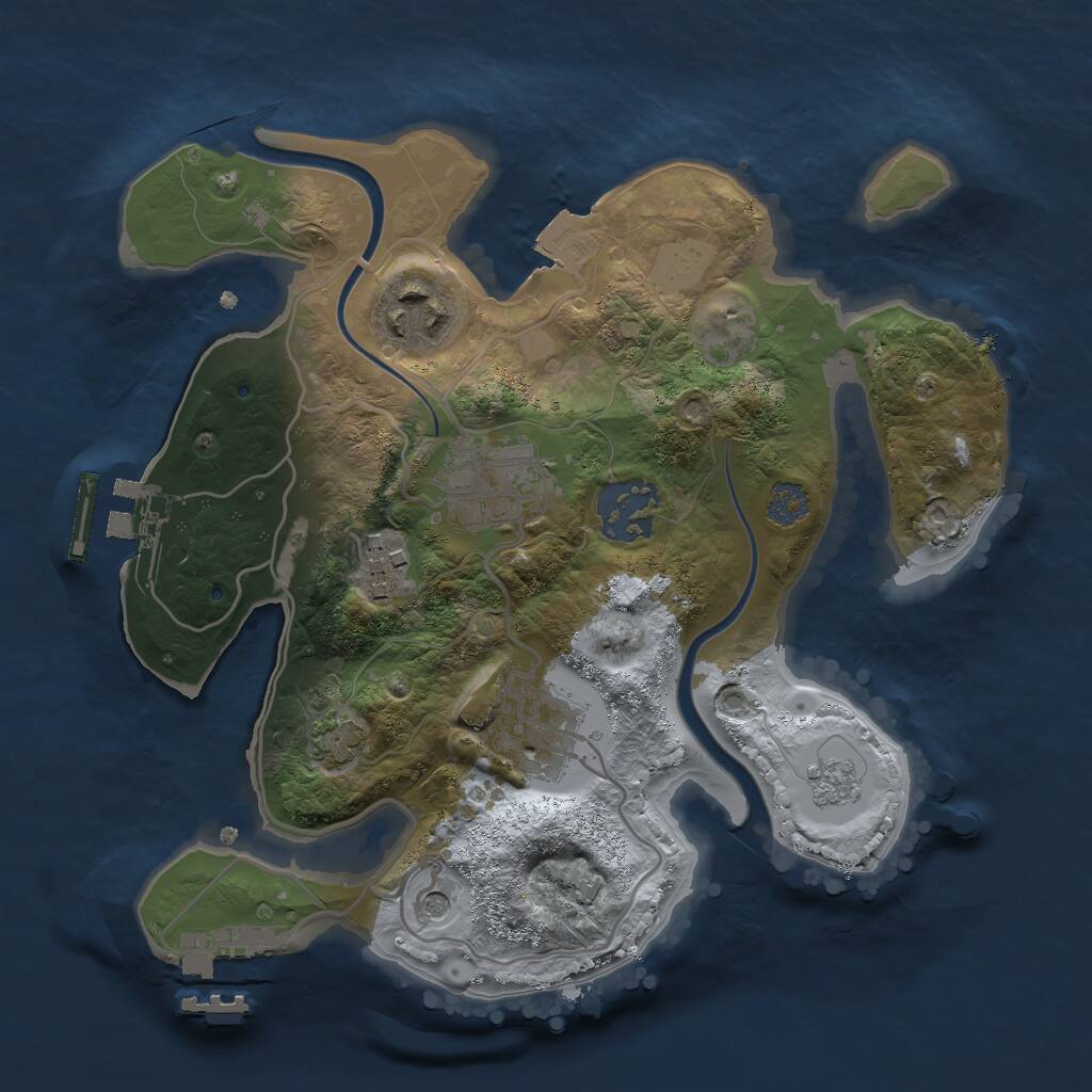 Rust Map: Procedural Map, Size: 2500, Seed: 640492882, 13 Monuments