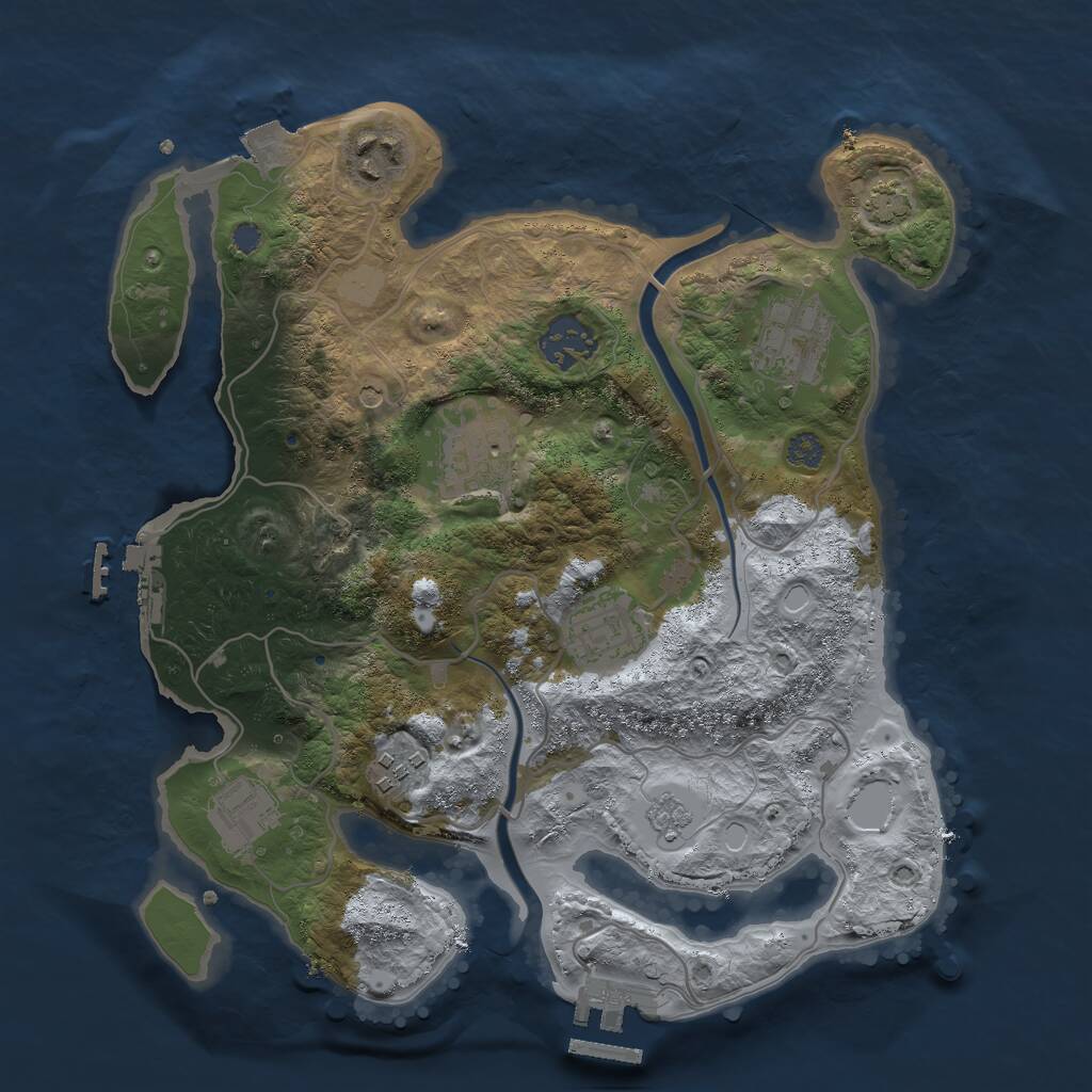 Rust Map: Procedural Map, Size: 3000, Seed: 766131571, 14 Monuments