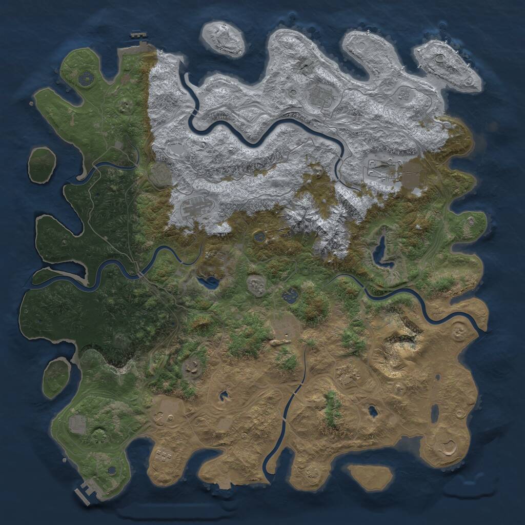Rust Map: Procedural Map, Size: 5222, Seed: 1, 19 Monuments