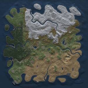 Thumbnail Rust Map: Procedural Map, Size: 5222, Seed: 1, 19 Monuments