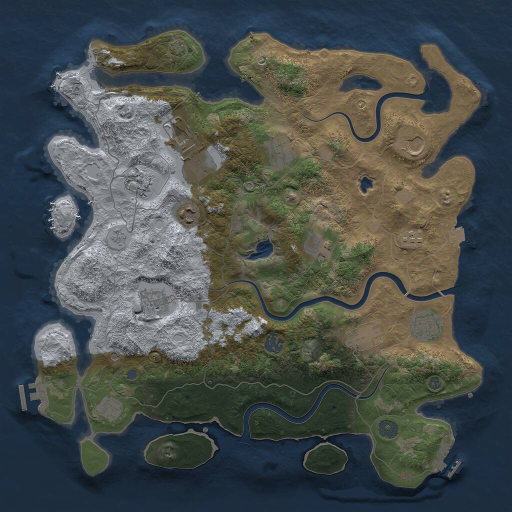 Rust Map: Procedural Map, Size: 4000, Seed: 17215518, 19 Monuments