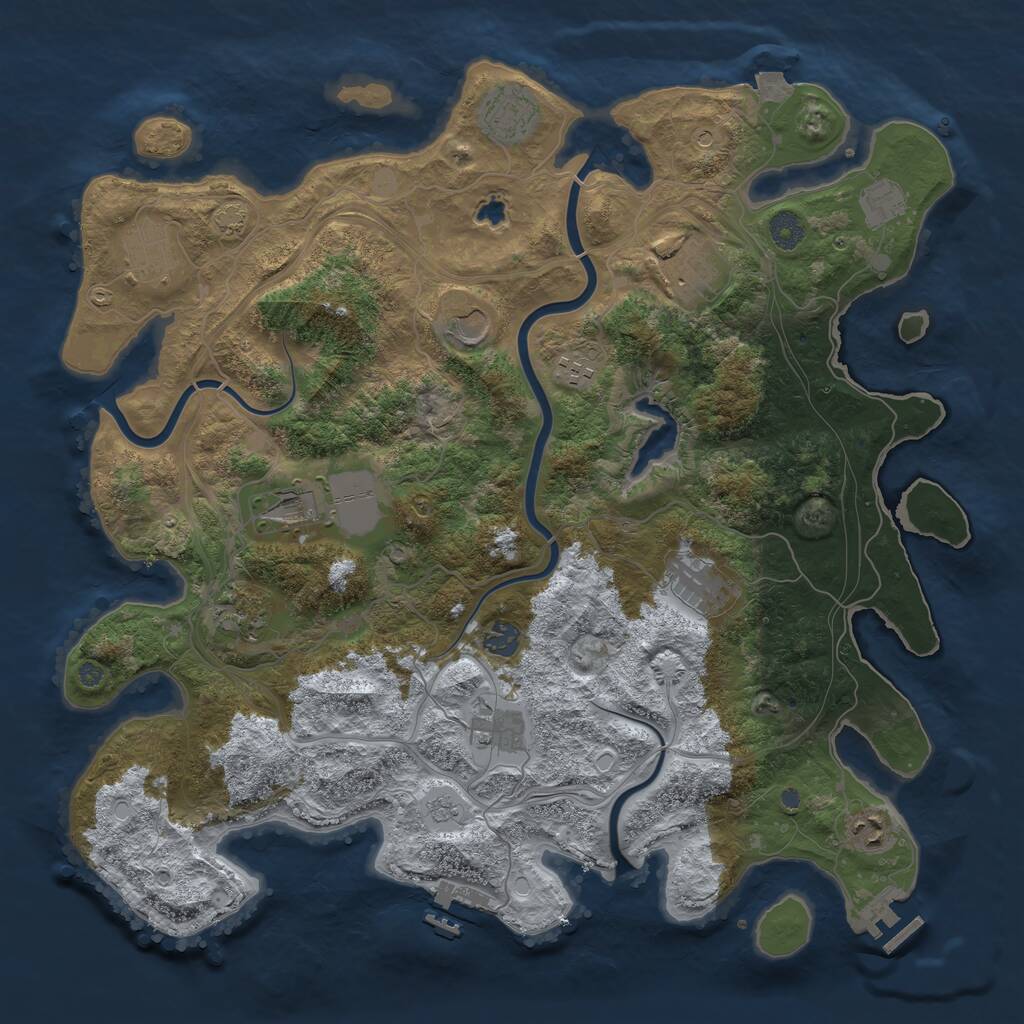 Rust Map: Procedural Map, Size: 4250, Seed: 38040107, 19 Monuments