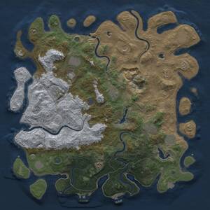 Thumbnail Rust Map: Procedural Map, Size: 4800, Seed: 318887581, 19 Monuments