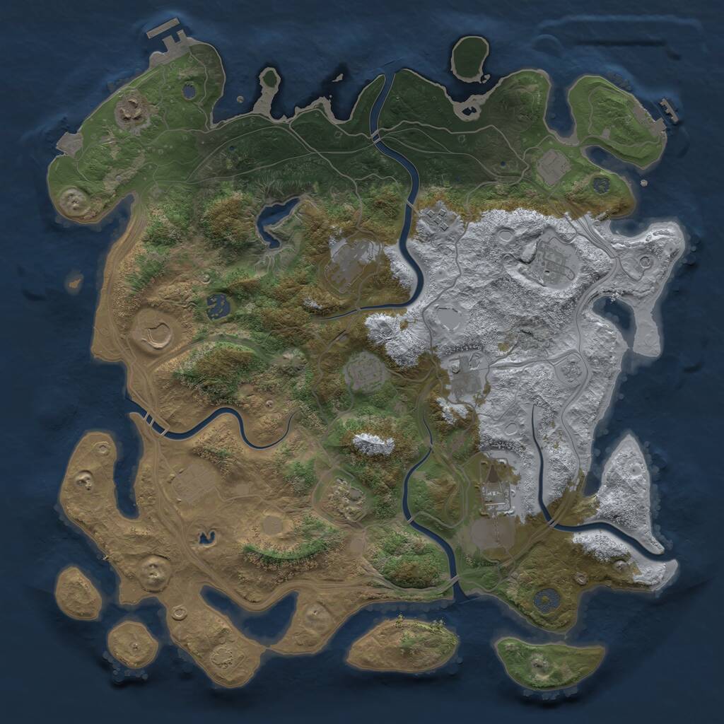 Rust Map: Procedural Map, Size: 4250, Seed: 2032270705, 17 Monuments