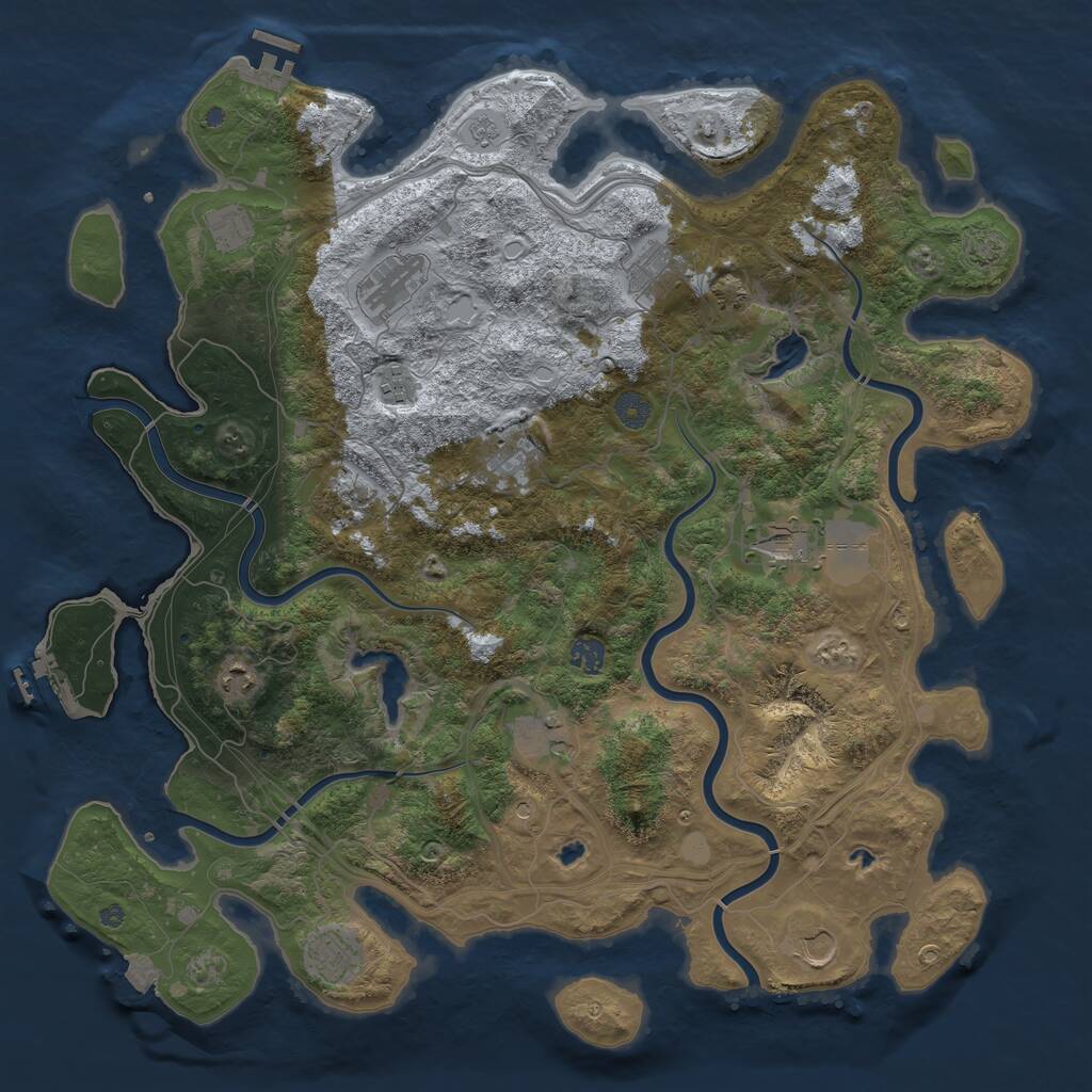 Rust Map: Procedural Map, Size: 4500, Seed: 519156865, 17 Monuments