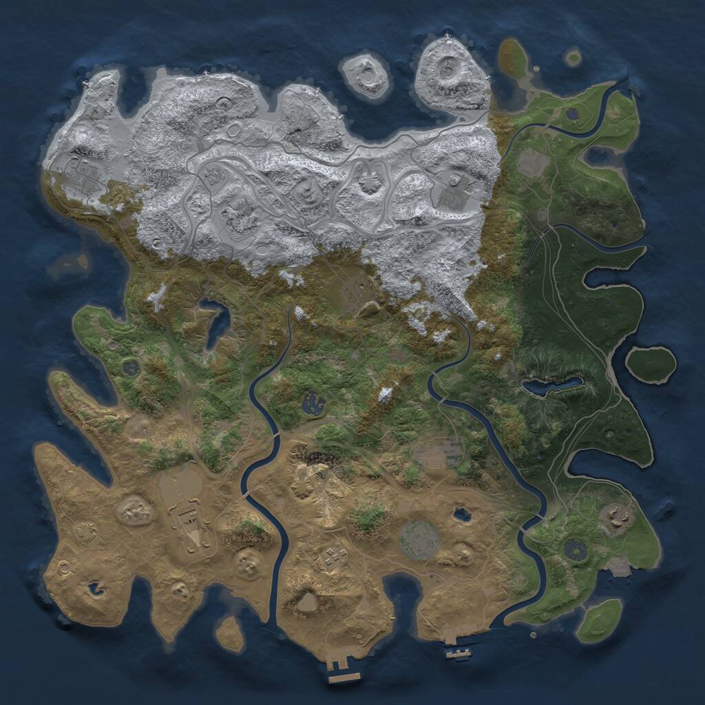 Rust Map: Procedural Map, Size: 4500, Seed: 1687268626, 16 Monuments