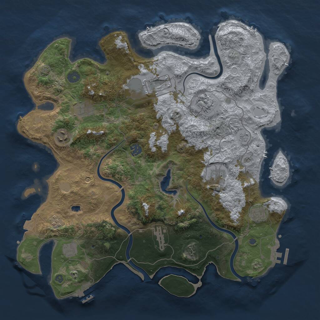 Rust Map: Procedural Map, Size: 4000, Seed: 123118765, 15 Monuments