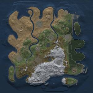 Thumbnail Rust Map: Procedural Map, Size: 3500, Seed: 1223917190, 16 Monuments