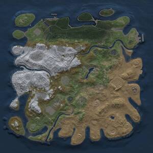 Thumbnail Rust Map: Procedural Map, Size: 4250, Seed: 1570942938, 19 Monuments