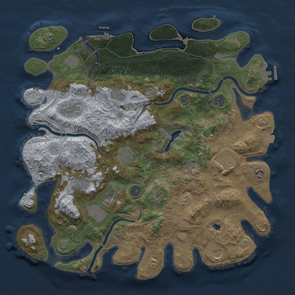 Rust Map: Procedural Map, Size: 4250, Seed: 1570942938, 19 Monuments