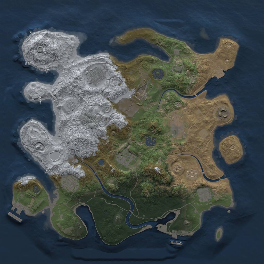 Rust Map: Procedural Map, Size: 3500, Seed: 252407900, 16 Monuments