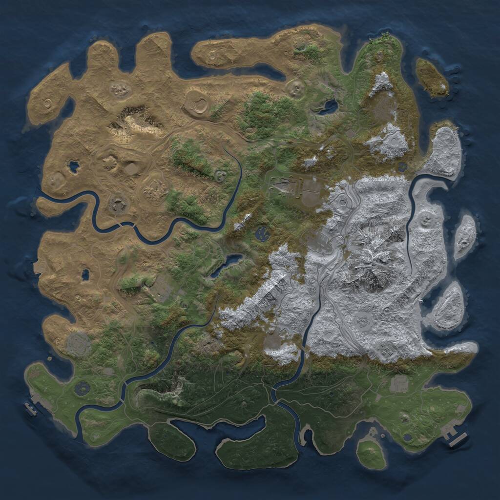 Rust Map: Procedural Map, Size: 5000, Seed: 371550739, 17 Monuments