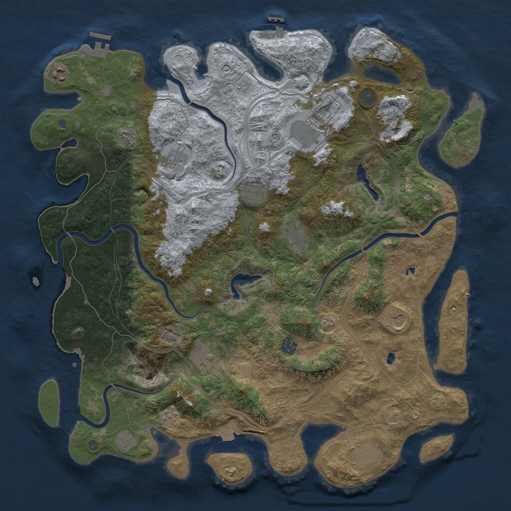 Rust Map: Procedural Map, Size: 4800, Seed: 490385553, 19 Monuments