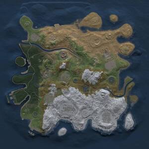 Thumbnail Rust Map: Procedural Map, Size: 3500, Seed: 691398964, 17 Monuments