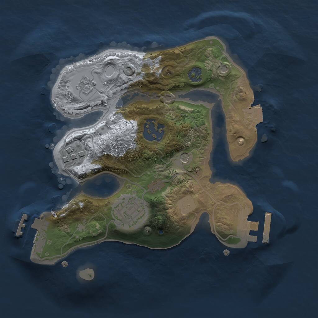 Rust Map: Procedural Map, Size: 2100, Seed: 182670608, 10 Monuments