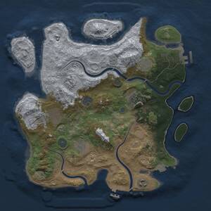 Thumbnail Rust Map: Procedural Map, Size: 3500, Seed: 18832255, 14 Monuments
